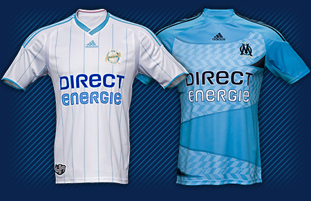 New Olympique Marseille 2009-10 home and away jerseys