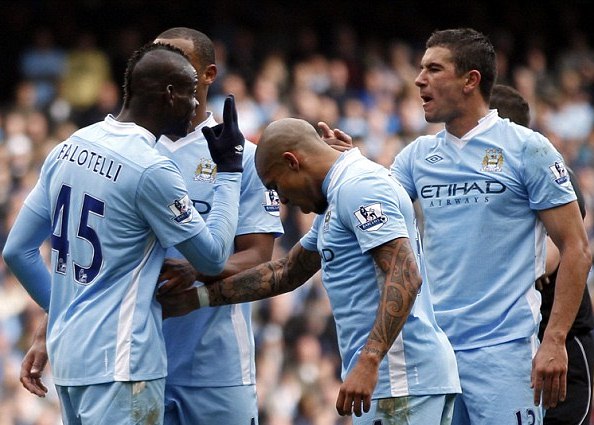 Balotelli Kolarov Free Kick Fight