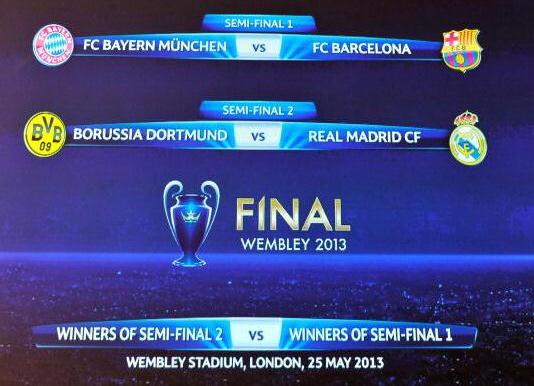 UCL Semifinal Draw