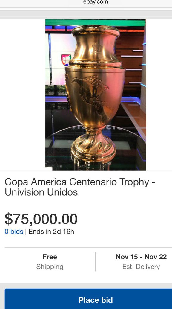 Copa America Trophy Ebay Sale