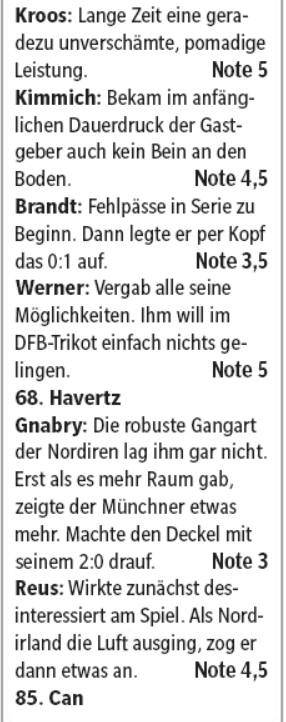 germany player ratings vs northern ireland 2019 hamburger morgenpost