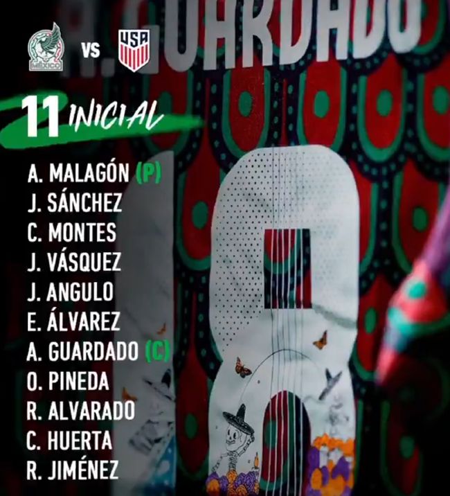 Last Guardado El Tri game Mexico National Football Team vs USMNT Team