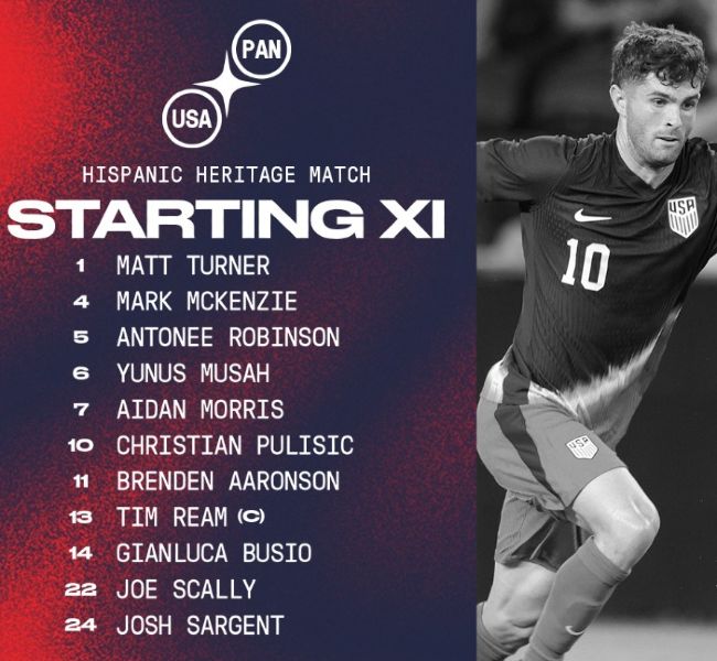 USMNT vs Panama Football Team Lineup 2024