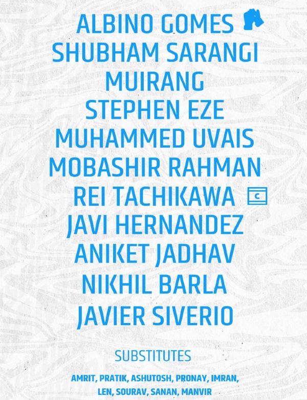 Jamshedpur FC starting lineup vs Mohun Bagan Super Giant November 2024